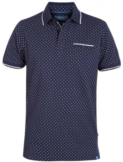 D555 Rogers Printed Polo Navy - Polokošile - Polokošile 2XL-8XL - Trička s límečkem 2XL-8XL