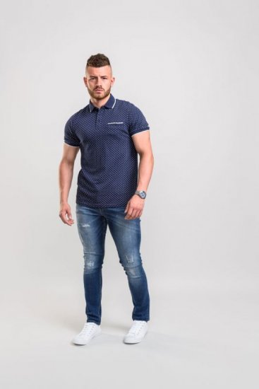 D555 Rogers Printed Polo Navy - Polokošile - Polokošile 2XL-8XL - Trička s límečkem 2XL-8XL