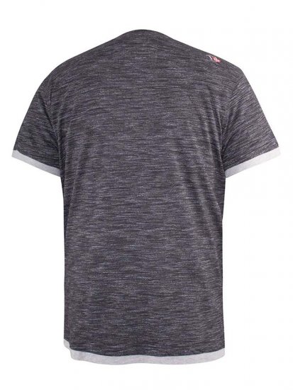 D555 Albury Black Double Layer Printed T-Shirt - Trička - Trička nadměrné velikosti - 2XL-14XL