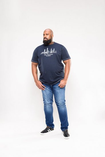 D555 Randwick San Francisco Printed T-Shirt Navy - Trička - Trička nadměrné velikosti - 2XL-14XL