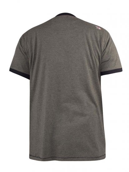 D555 Hereford Brooklyn Motorbike Printed Ringer T-Shirt Khaki - Trička - Trička nadměrné velikosti - 2XL-14XL