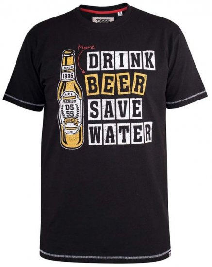 D555 Salford Save Water Drink Beer T-shirt Black - Trička - Trička nadměrné velikosti - 2XL-14XL