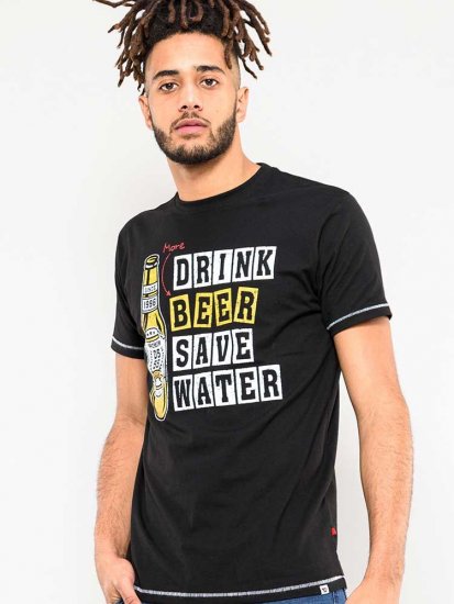 D555 Salford Save Water Drink Beer T-shirt Black - Trička - Trička nadměrné velikosti - 2XL-14XL