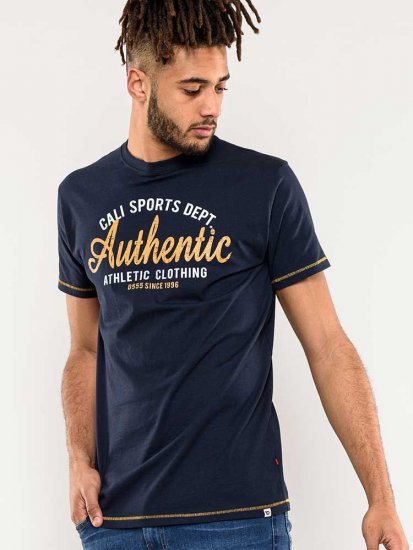 D555 Jasper Authentic Printed T-shirt Navy - Trička - Trička nadměrné velikosti - 2XL-14XL