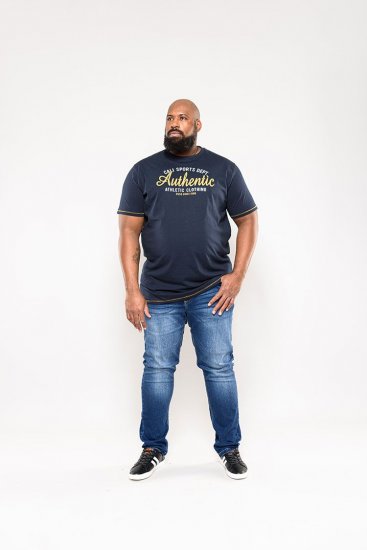 D555 Jasper Authentic Printed T-shirt Navy - Trička - Trička nadměrné velikosti - 2XL-14XL