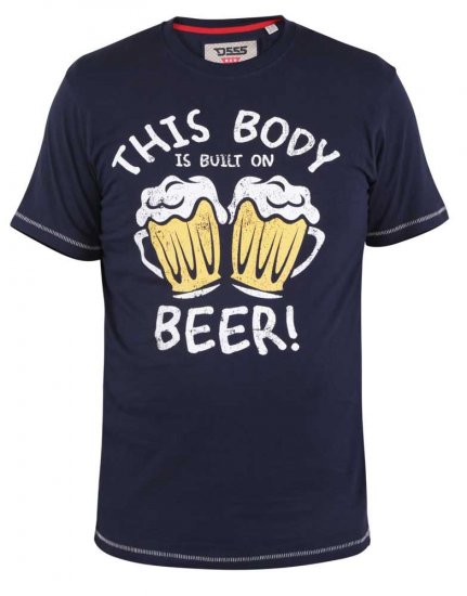 D555 Dartmoor Built On Beer Printed T-Shirt - Trička - Trička nadměrné velikosti - 2XL-14XL