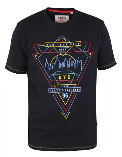 D555 Taunton Neon Printed T-Shirt - Trička - Trička nadměrné velikosti - 2XL-14XL