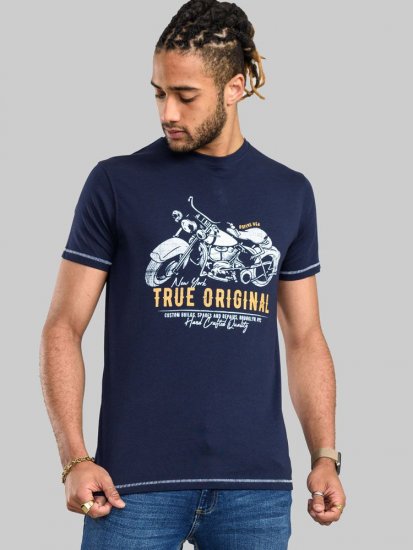 D555 Axbridge Motorbike Printed T-Shirt - Trička - Trička nadměrné velikosti - 2XL-14XL