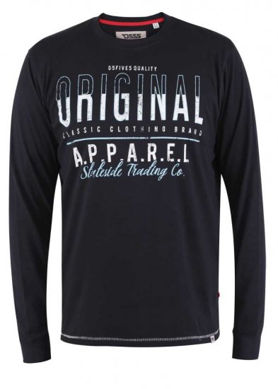 D555 Yeovil Long Sleeve T-Shirt - Trička - Trička nadměrné velikosti - 2XL-14XL