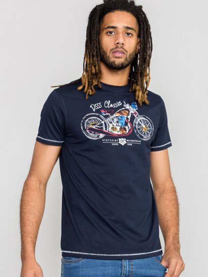 D555 DENTON Motorbike Printed T-Shirt - Trička - Trička nadměrné velikosti - 2XL-14XL