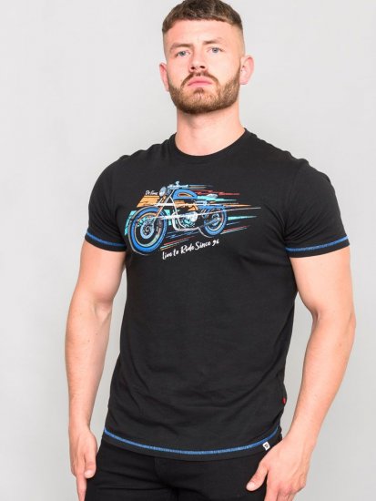 D555 CHINFORD Live To Ride Motorbike T-Shirt - Trička - Trička nadměrné velikosti - 2XL-14XL
