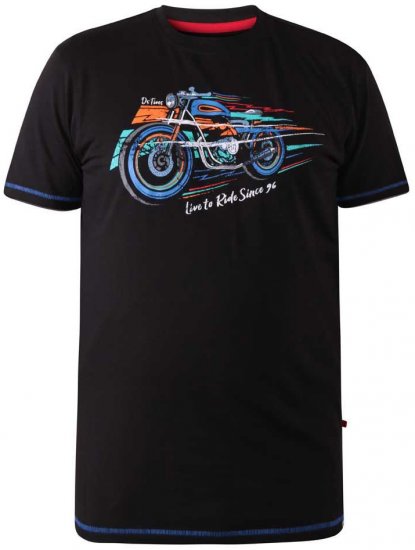 D555 CHINFORD Live To Ride Motorbike T-Shirt - Trička - Trička nadměrné velikosti - 2XL-14XL