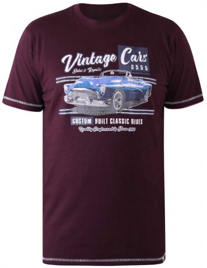 D555 BUCKHURST Vintage Cars T-Shirt - Trička - Trička nadměrné velikosti - 2XL-14XL
