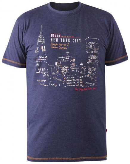 D555 DEBDEN NYC Night Skyline T-Shirt - Trička - Trička nadměrné velikosti - 2XL-14XL