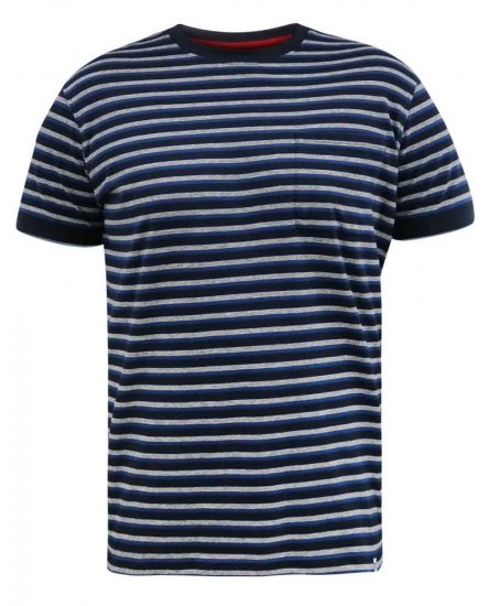 D555 Beamont Jacquard Stripe T-Shirt - Trička - Trička nadměrné velikosti - 2XL-14XL