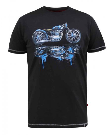 D555 Fritton Bike With Shadow And Drips Printed T-Shirt - Trička - Trička nadměrné velikosti - 2XL-14XL