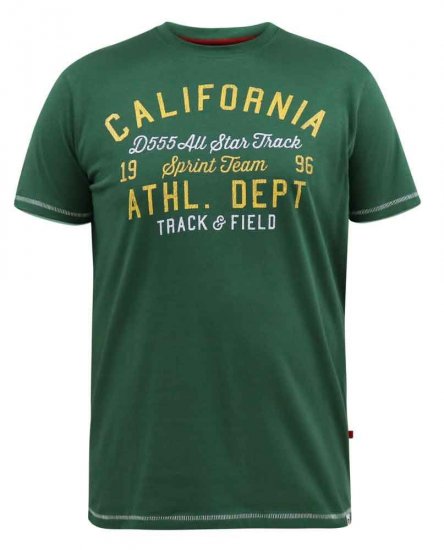 D555 Parnwell California Athletics Printed T-Shirt - Trička - Trička nadměrné velikosti - 2XL-14XL