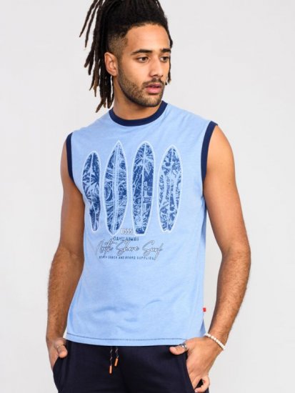 D555 Bretton Surf Board Printed Sleeveless T-Shirt - Trička - Trička nadměrné velikosti - 2XL-14XL