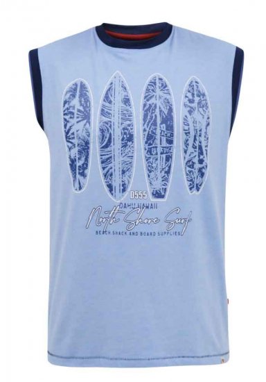 D555 Bretton Surf Board Printed Sleeveless T-Shirt - Trička - Trička nadměrné velikosti - 2XL-14XL