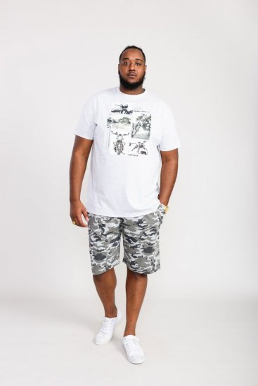 D555 Trafford Bike Photo Printed T-Shirt White - Trička - Trička nadměrné velikosti - 2XL-14XL