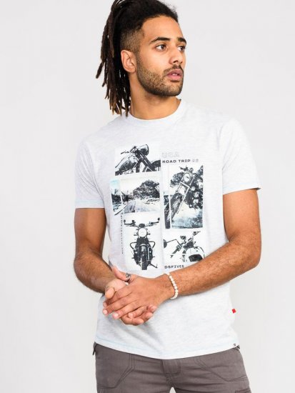 D555 Trafford Bike Photo Printed T-Shirt White - Trička - Trička nadměrné velikosti - 2XL-14XL