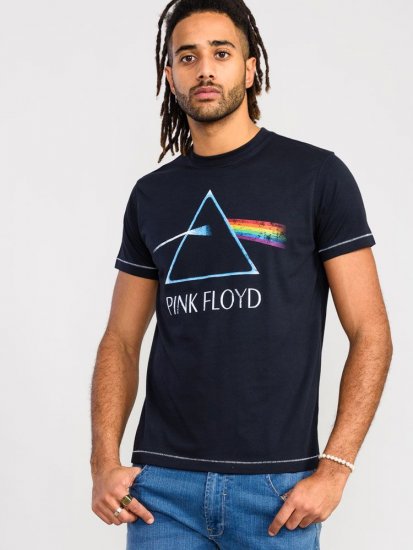 D555 Eclipse Official Pink Floyd Printed Crew Neck T-Shirt - Trička - Trička nadměrné velikosti - 2XL-14XL