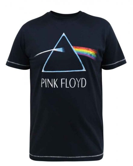 D555 Eclipse Official Pink Floyd Printed Crew Neck T-Shirt - Trička - Trička nadměrné velikosti - 2XL-14XL