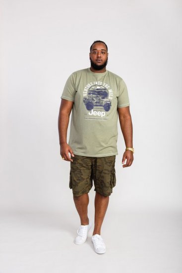 D555 Hibbert Official Jeep Printed T-Shirt - Trička - Trička nadměrné velikosti - 2XL-14XL