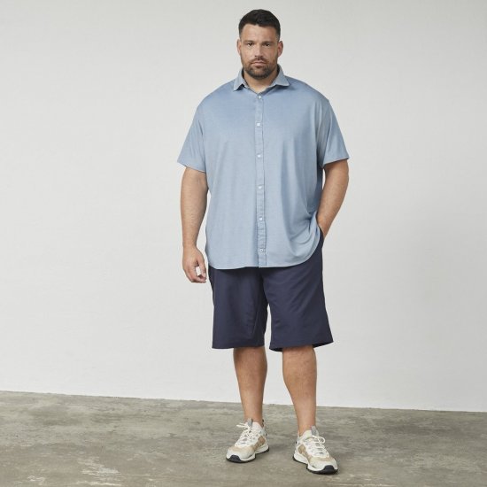 North Latitude 61116 Melírovaná Piké Košile Krátký Rukáv Modrá - Polokošile - Polokošile 2XL-8XL - Trička s límečkem 2XL-8XL