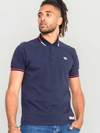 D555 Sloane Polo Shirt With Chest Embroidery Navy - Polokošile - Polokošile 2XL-8XL - Trička s límečkem 2XL-8XL