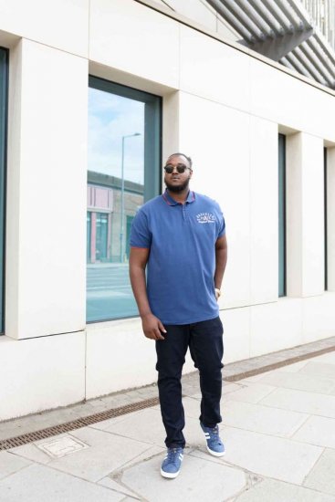 D555 Canning Chest Embroidery Polo Shirt Denim - Polokošile - Polokošile 2XL-8XL - Trička s límečkem 2XL-8XL
