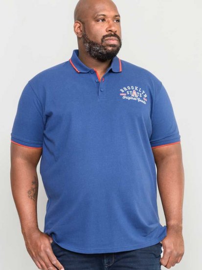 D555 Canning Chest Embroidery Polo Shirt Denim - Polokošile - Polokošile 2XL-8XL - Trička s límečkem 2XL-8XL