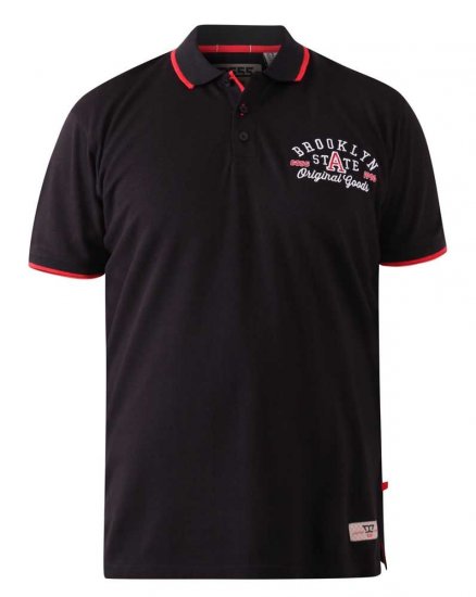 D555 Canning Chest Embroidery Polo Shirt Black - Polokošile - Polokošile 2XL-8XL - Trička s límečkem 2XL-8XL