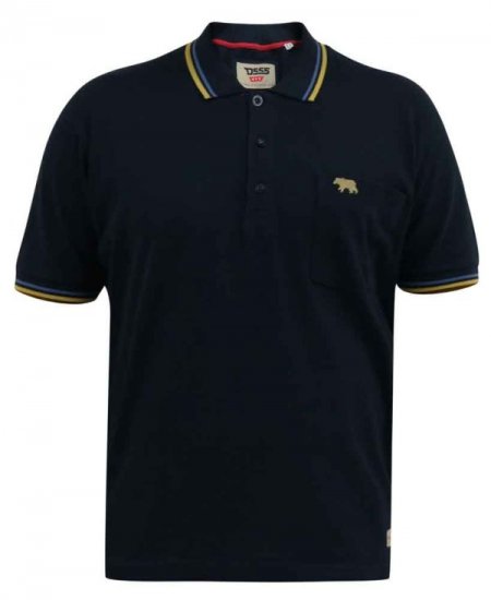 D555 Hamford Pique Polo Shirt Navy - Polokošile - Polokošile 2XL-8XL - Trička s límečkem 2XL-8XL