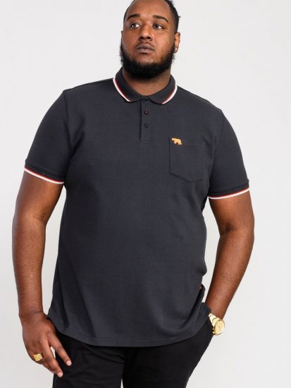 D555 Kirby Birdseye Pique Polo Black - Polokošile - Polokošile 2XL-8XL - Trička s límečkem 2XL-8XL