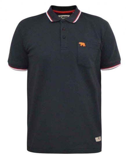 D555 Kirby Birdseye Pique Polo Black - Polokošile - Polokošile 2XL-8XL - Trička s límečkem 2XL-8XL