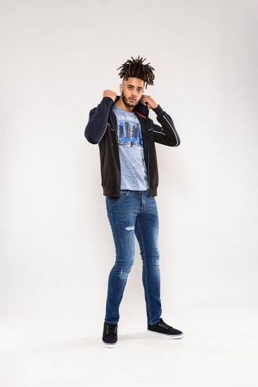 D555 Vincent Full Zip Hoody With Chest And Sleeve Piping Detail - Mikiny & mikiny s kapucí - Mikiny & Mikiny s kapucí 2XL-12XL