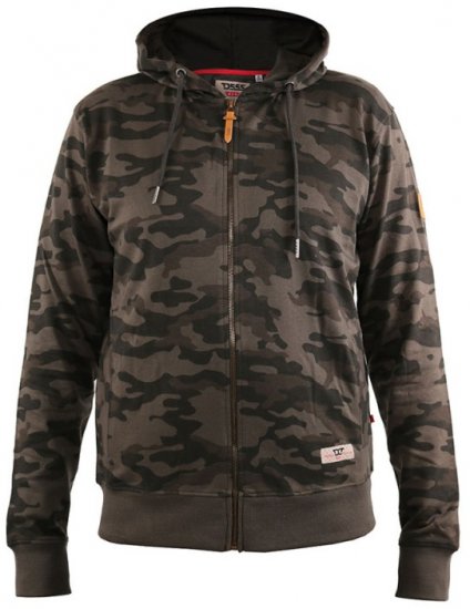 D555 Antonio Camo Printed Zip Through Hoody - Mikiny & mikiny s kapucí - Mikiny & Mikiny s kapucí 2XL-12XL