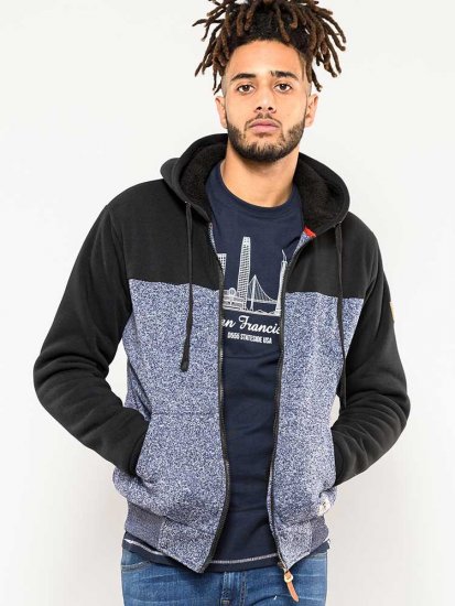 D555 Allen Zip Through Hoody With Sherpa Lining - Mikiny & mikiny s kapucí - Mikiny & Mikiny s kapucí 2XL-12XL
