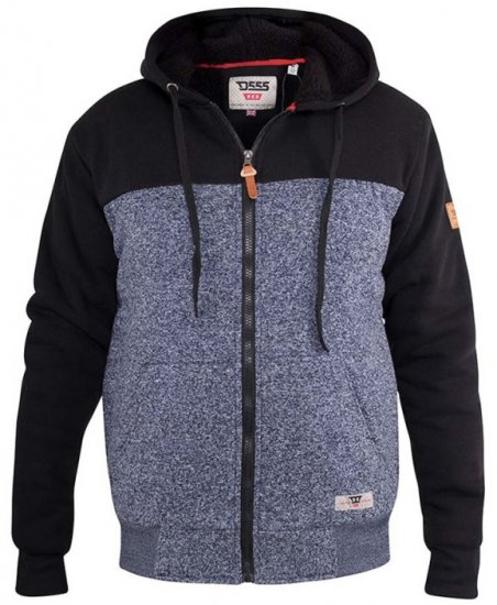 D555 Allen Zip Through Hoody With Sherpa Lining - Mikiny & mikiny s kapucí - Mikiny & Mikiny s kapucí 2XL-12XL