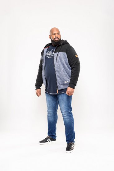 D555 Allen Zip Through Hoody With Sherpa Lining - Mikiny & mikiny s kapucí - Mikiny & Mikiny s kapucí 2XL-12XL