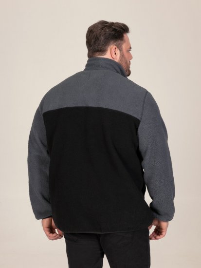D555 Daly Quarter Zip Fleece Sweatshirt Černá/Šedá - Mikiny & mikiny s kapucí - Mikiny & Mikiny s kapucí 2XL-12XL