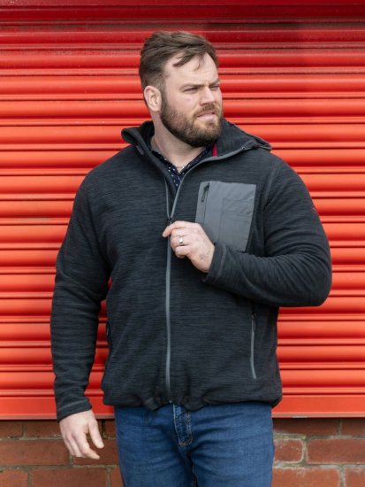 D555 Daly Quarter Zip Fleece Sweatshirt Černá/Šedá - Mikiny & mikiny s kapucí - Mikiny & Mikiny s kapucí 2XL-12XL