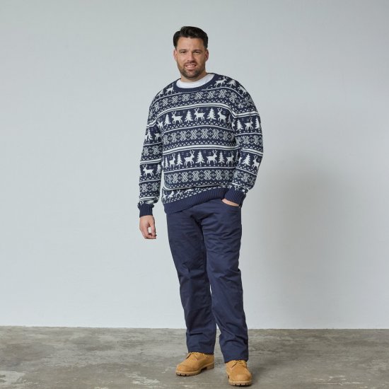 North Latitude 63144 Fjell Reindeer Knit Námořnická modrá - Mikiny & mikiny s kapucí - Mikiny & Mikiny s kapucí 2XL-12XL