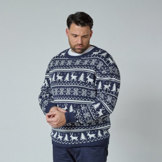 North Latitude 63144 Fjell Reindeer Knit Námořnická modrá - Mikiny & mikiny s kapucí - Mikiny & Mikiny s kapucí 2XL-12XL