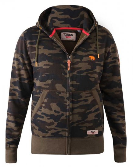 D555 Regent AOP Camo Zip Through Hoody - Mikiny & mikiny s kapucí - Mikiny & Mikiny s kapucí 2XL-12XL