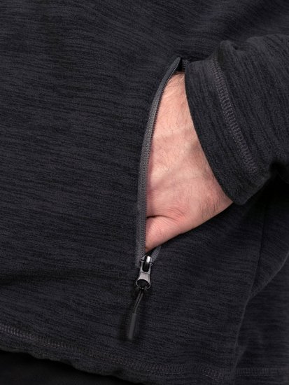 D555 Damien Micro Fleece Zip Through Hoody Černá/Šedá - Mikiny & mikiny s kapucí - Mikiny & Mikiny s kapucí 2XL-12XL