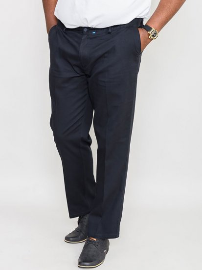 D555 Bruno Stretch Chino pants with Extenda Waist Indigo Blue - Džíny & kalhoty - Džíny a Kalhoty - W40-W70