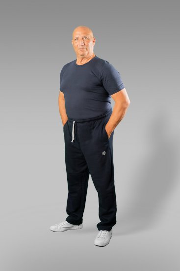 20 Nodi Ponente Long Leg Sports Pants in Combed Fleece Cotton Navy - Tepláky & kraťasy - Tepláky a Teplákové Kraťasy 2XL-12XL