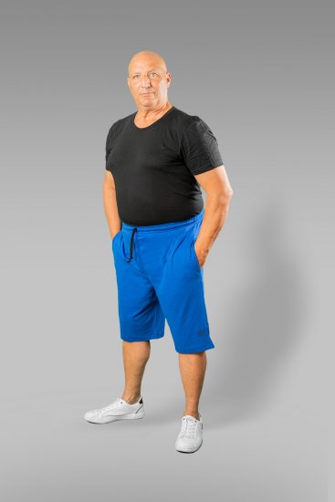 20 Nodi Short Leg Sports Pants in Combed Cotton Jersey Blue - Tepláky & kraťasy - Tepláky a Teplákové Kraťasy 2XL-12XL